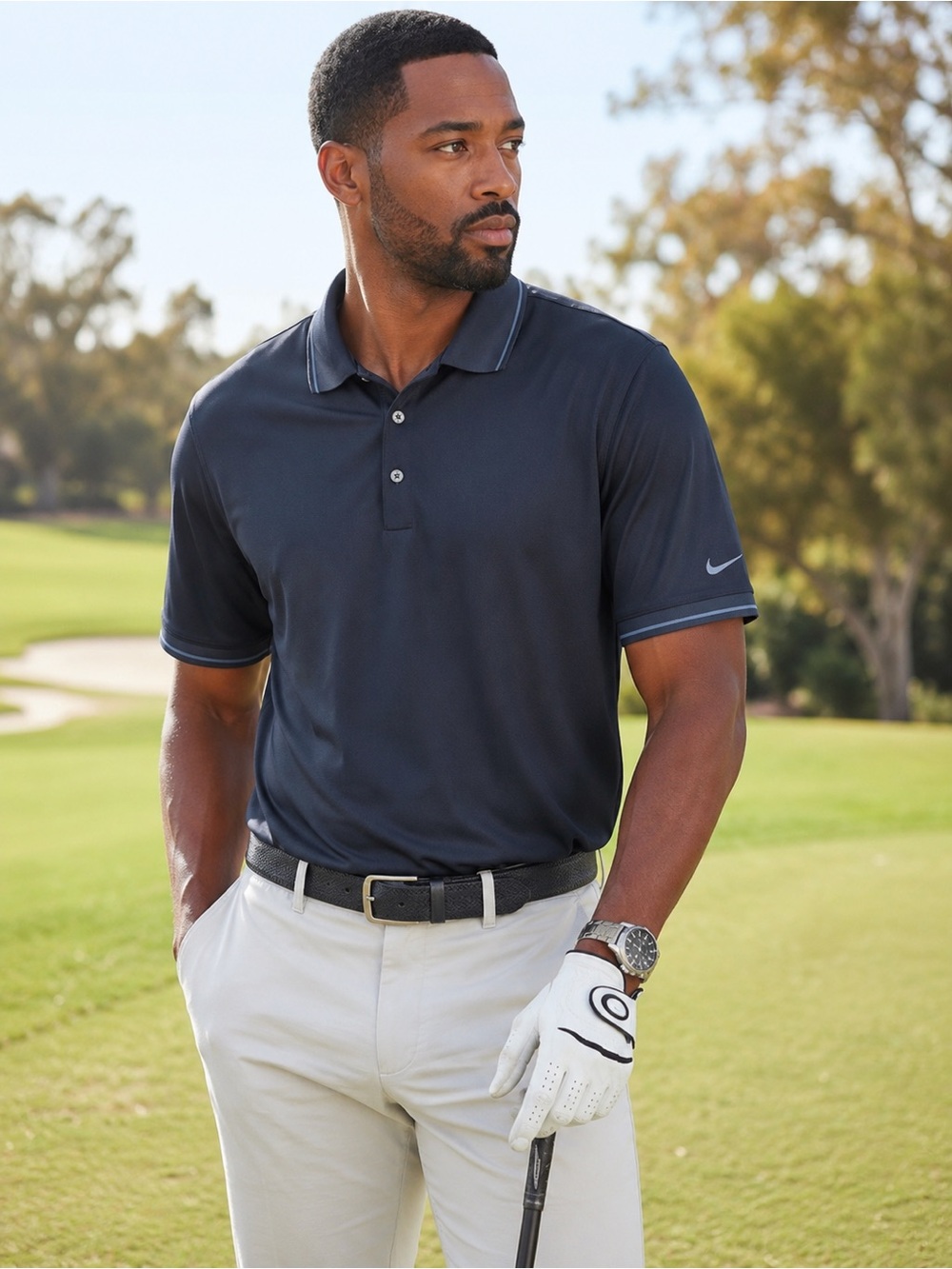 Nike Men’s Navy Polo with Contrast Trim-NWT (00A)